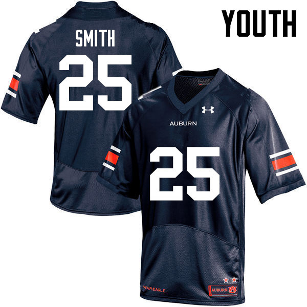 Auburn Tigers Youth Jason Smith #25 Navy Under Armour Stitched College NCAA Authentic Football Jersey FFV4074ZM